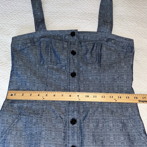 Derek Lam Blue Button Front Wide Strap Dress 10 - Picture 12 of 13